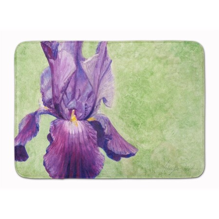 Carolines Treasures Purple Iris by Malenda Trick Machine Washable Memory Foam Mat TMTR0234RUG